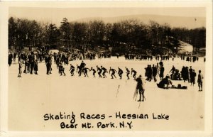 PC CPA US, NY, BEAR MT PARK, HESSIAN LAKE, VINTAGE REAL PHOTO POSTCARD (b6861)