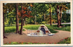 postcard Gettysburg, Pennsylvania - Spangler's Spring