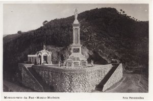 Monumento Da Paz Monte Madeira Spain Real Photo Vintage Postcard
