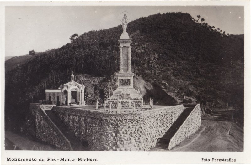 Monumento Da Paz Monte Madeira Spain Real Photo Vintage Postcard