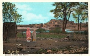 Vintage Postcard Pueblo De Taos Skyscrapers Before White Man Set Foot New Mexico