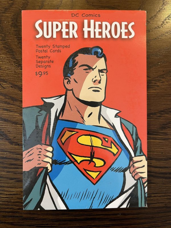 DC COMICS SUPER HEROES (UX458-477) 20 STAMPED POSTAL CARDS  FACTORY SEALED SET