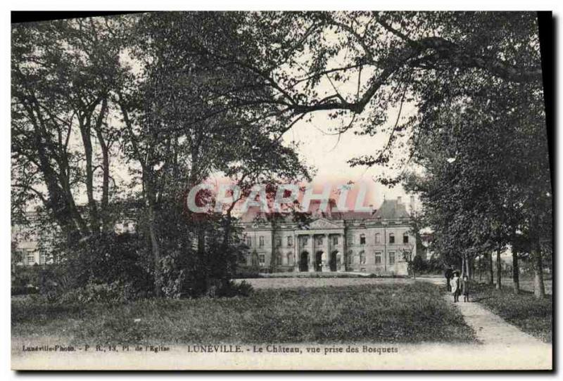 Old Postcard Luneville Chateau Vue Prize Bosquets