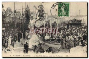 Old Postcard Nice Carnival The bandit Pegomas taking the Mona Lisa Leonardo d...