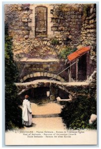 c1910's Pool Of Bethesda Remains Of The Ancient Jerusalem Israel Posted Postcard 