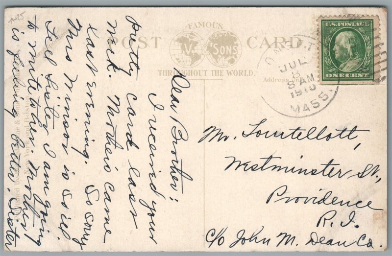 ONSET MA WEST CENTRAL AVENUE ANTIQUE POSTCARD