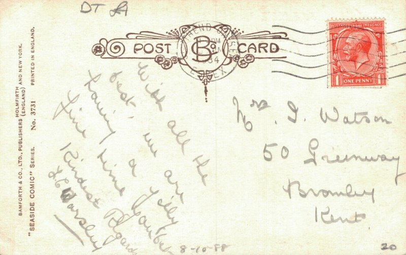 Just A Line Written On The Front Comic Vintage Postcard 06.40