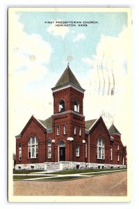 First Presbyterian Church Herington Kans. Kansas c1920 Postcard