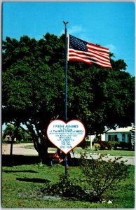 VINTAGE POSTCARD PLEDE OF ALLEGIANCE AND FLAG AT BELLE MEADE NASHVILLE TENNESSEE