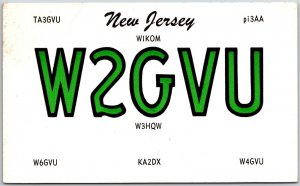 1957 QSL Radio Card Code TA3GVU New Jersey PI3AA Wikom W2GVU Posted Postcard