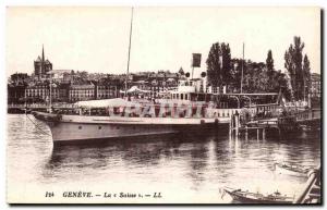 Switzerland Geneve Old Postcard Switzerland (boat)