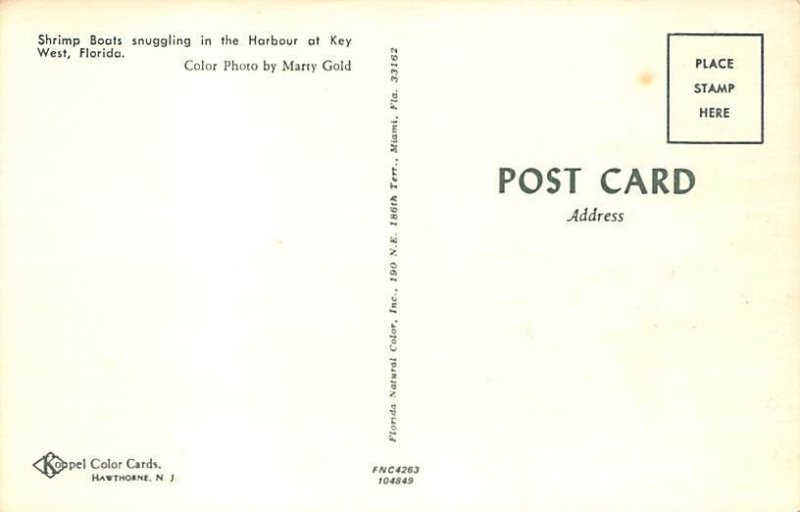 Shrimp Boats Key West FL Postcard