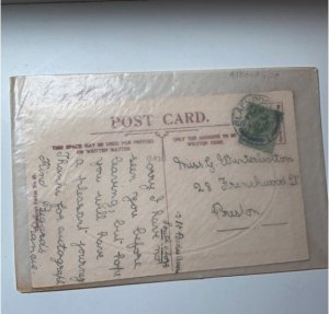 Antique half cent stamp postage postcard Black Pool North Shore England