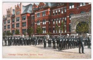 Cadet Drill Gonzaga College University Spokane Washington 1910 postcard