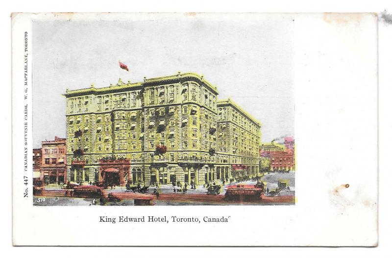 Ontario Canada Toronto King Edward Hotel Vintage MacFarlane Postcard