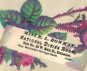 1870s-80s Miss R. L. Bowman National Dining Room Poem On Back P213