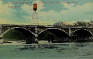 Circa 1910 New Concrete Bridge, Grand Ledge, Michigan Vintage Postcard P55