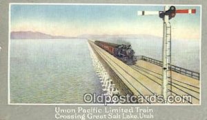 Union Pacific Railroad Limited Train, Great Salt Lake, Utah, UT USA Trains, R...