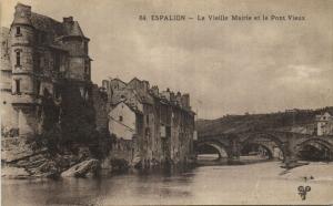 CPA ESPALION - La Vieille Mairie et le Pont Vieux (173992)