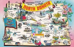 Greetings From North Dakota With Map