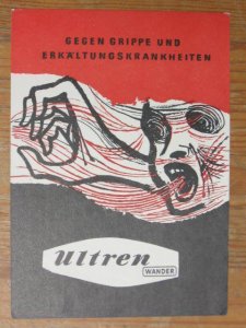 POSTER ART DECO Austria Colds Flu ULTREN Medicine Medical History Postcard gfx