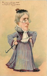PFB Mother in Law Caricature comic humor 1907 Postcard 24-8277