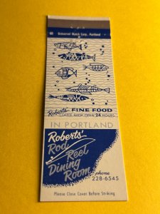 Vintage Matchbook Cover Robert's Rod Reel Dining Room Portland, Oregon MB182