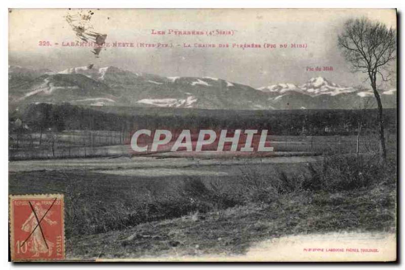 Postcard Old Labarthe Neste Htes Pyr La Chaine des Pyrenees Pic du Midi