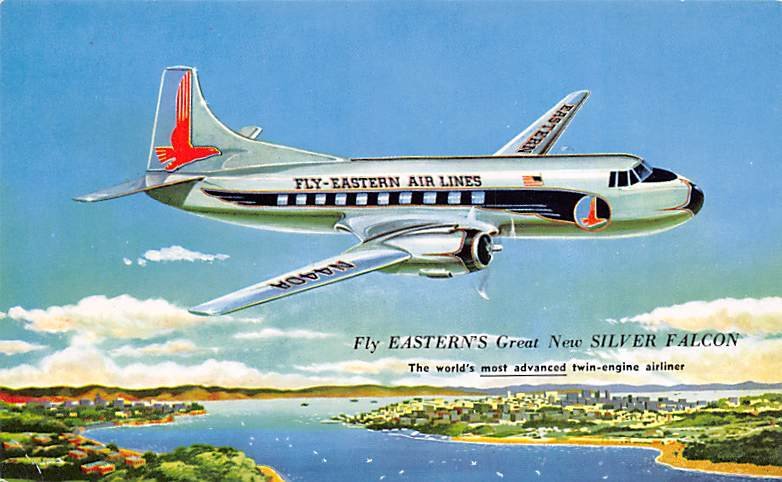 Fly Eastern Airlines great new silver falcon Airplane Unused 