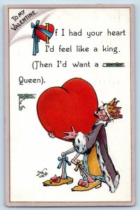 Poughkeepsie New York NY Postcard Valentine Boy With Big Heart Embossed 1915