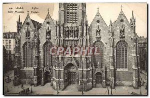 Postcard Old Lille Saint Maurice Church Portals