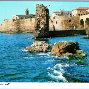 c1970s Acre Israel Sea Wall Old City Fortress Tower Ocean Ruin Chrome 4x6 PC M27