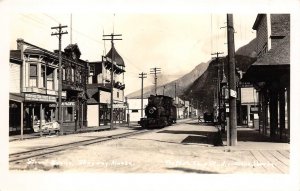 RPPC Skagway, Alaska Canadian Pacific Railroad Train c1930s Vintage Postcard