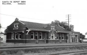 Mulvane Kansas 1964 Santa Fe train depot real photo pc Z30222