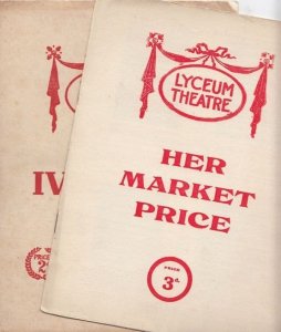 Ivanhoe Knight Her Market Price Drama 2x Antique London Lyceum Theatre Progra...