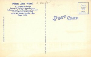 North Lebanon Ohio 1940s Postcard Maple Lake Motel
