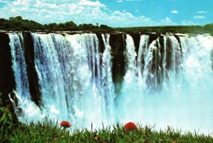 VINTAGE POSTCARD MAIN FALLS SECTION AT VICTORIA FALLS ZIMBABWE/ZAMBIA