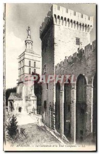 Old Postcard Avignon The Cathedral and the Tower Campana