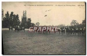 Old Postcard Horse Riding Equestrian Racing Maisons Laffitte A departure at s...