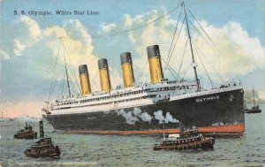 S.S. OLYMPIC White Star Line Titanic Sister Ship 1913 Rare Vintage Postcard