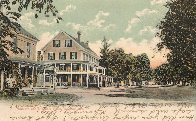 Bingham Maine~Main St~Bingham Hotel~Wrap-Around Porch 1907 Burned Down in 1952 