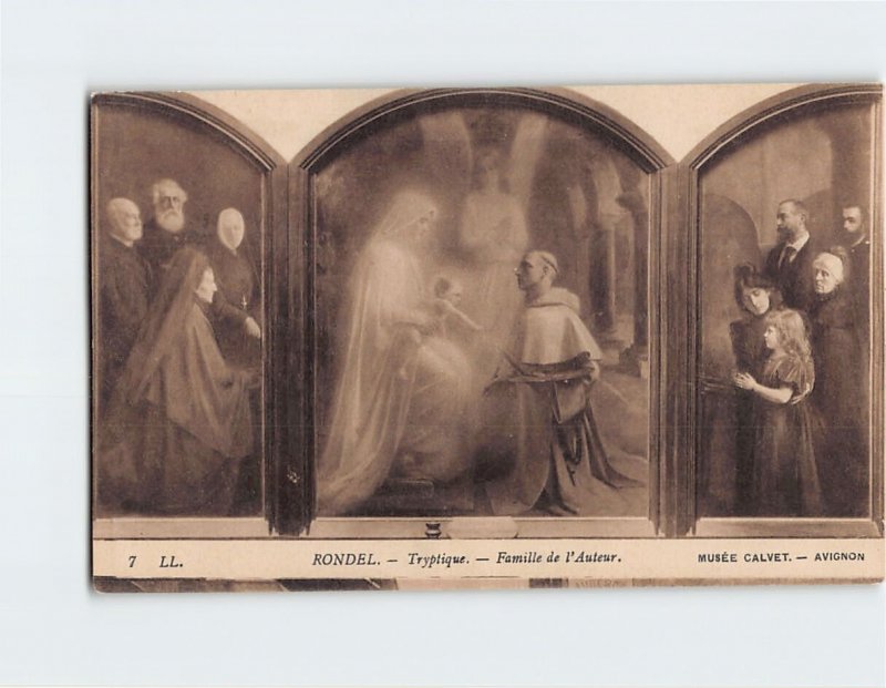 Postcard Famille de l'Auteur, Tryptique, Rondel, Musée Calvet, Avignon, France