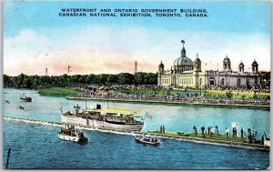 Waterfront And Ontario Government Building Canadian National Exhibition Postcard