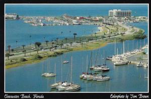 Florida Clearwater Beach Memorial Causeway Showing Marina and Hotels 1997