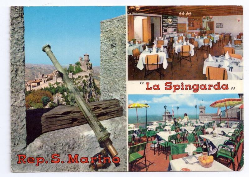 San Marino La Spingarda Restaurant Multiview 4X6 Postcard