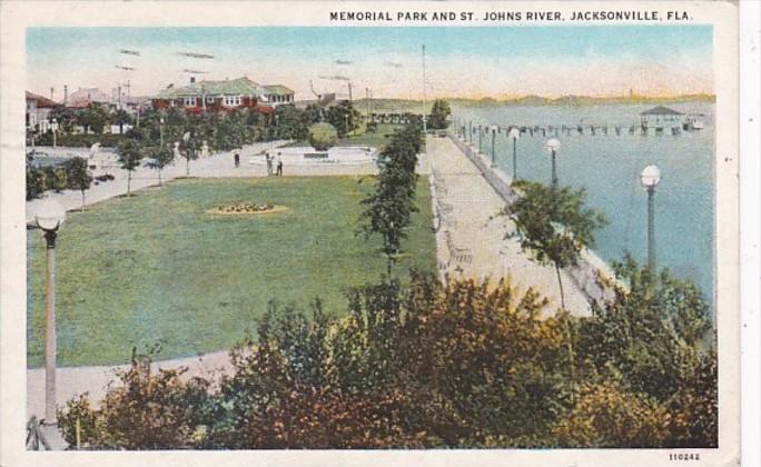 Florida Jacksonville Memorial Park and St Johns River 1921 Curteich