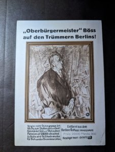 1933 Mint Germany Postcard Mayor Boss on the Rubble of Berlin