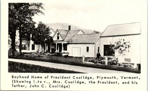 1920s PLYMOUTH VERMONT BOYHOOD HOME PRESIDENT COOLIDGE PHOTO RPPC POSTCARD 41-50