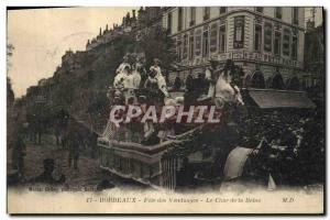 Old Postcard Bordeaux Wine Harvest Feast of The Queen's chariot