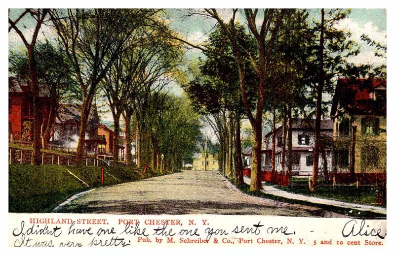 Postcard ROAD SCENE Port Chester New York NY AP7371